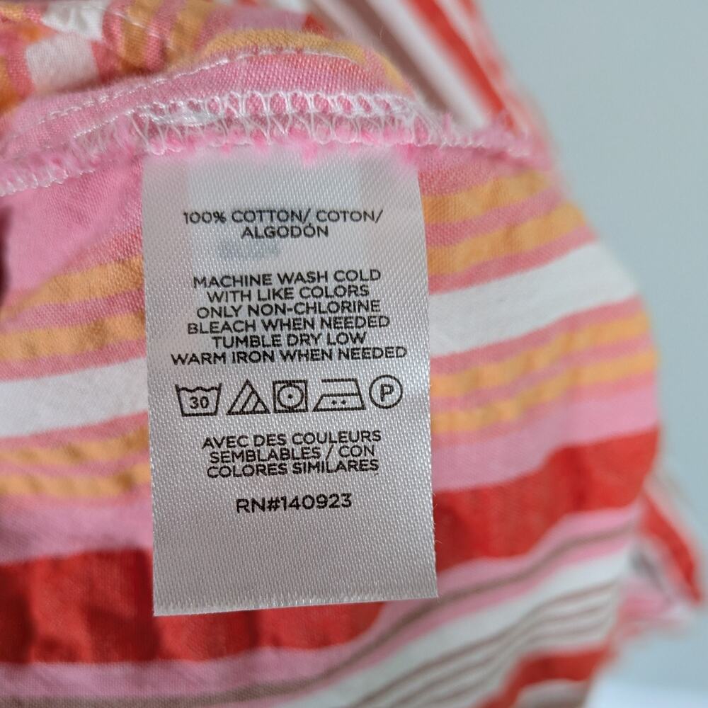 Loft Midi Dress 6 Red Orange Pink Stripe Halter Babydoll Sundress Beach Vacation - Picture 9 of 10